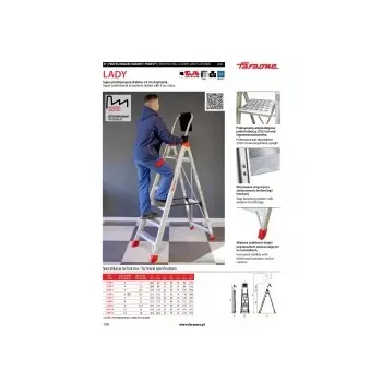 DRABINA LADY9, ALUMINIOWA PROFESJONALNA 9 STOPNI